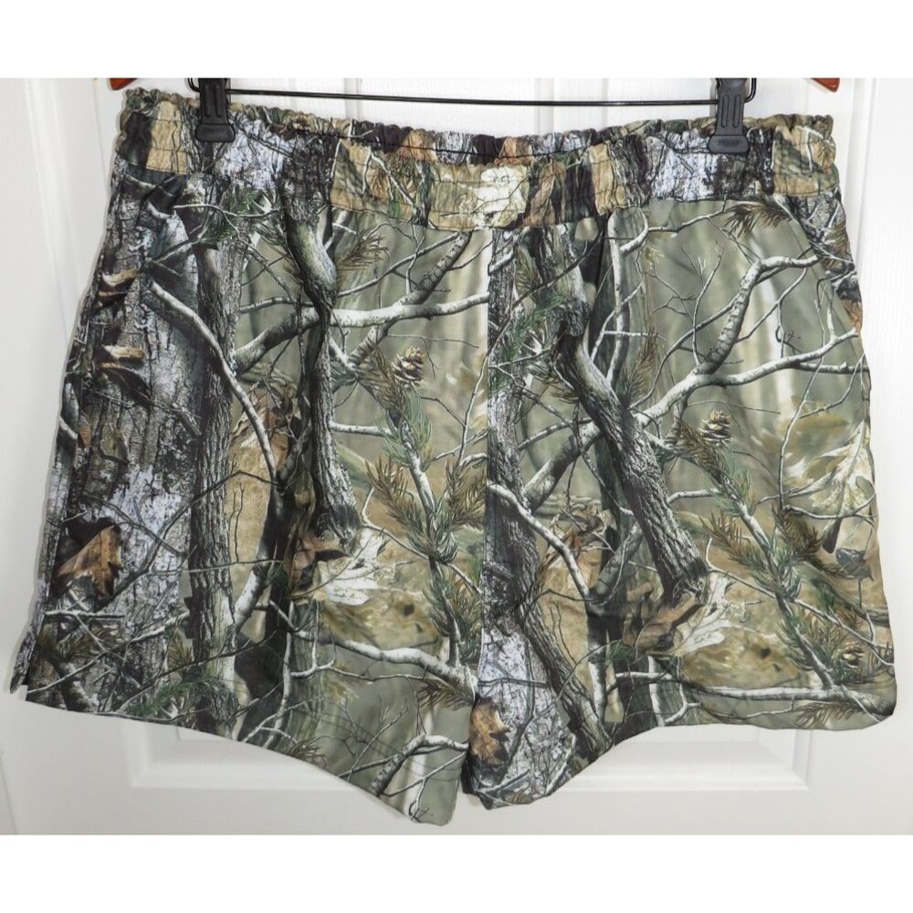MNML Men's XL Summer Shorts Branch Camo AOP Ripstop Elastic Waist Drawstring 3"